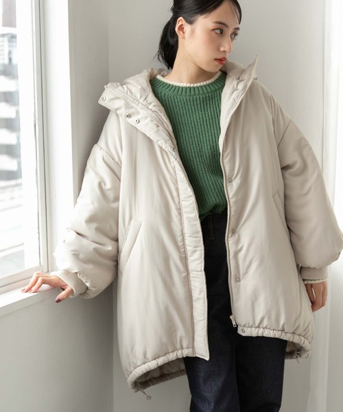 fifth（フィフス）の「中綿モンスターパーカー（ダウンジャケット/コート・レディース・カーキ/ライトベージュ・M）」の20枚目の写真