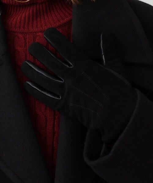 tk.TAKEO KIKUCHI（ティーケータケオキクチ）の「◆【スマホ対応】スエード×リブグローブ（手袋・メンズ・ブラック/ネイビー/ダークブラウン・00）」の9枚目の写真