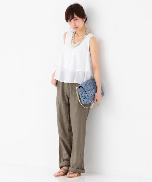 Another Edition（アナザーエディション）の「ソリッドイージーパンツ/AEBC SOLID EASY PT◆（その他パンツ・レディース・オリーブ/ライトブルー・ﾌﾘ-/フリー）」の13枚目の写真