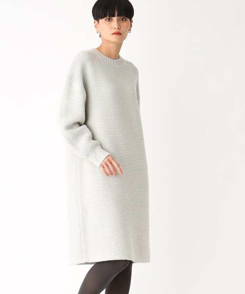 OPAQUE.CLIP（オペークドットクリップ）の「◆MIXローゲージニットワンピース（ワンピース・レディース・ベージュ系3/ライトグリーン系・00）」の2枚目の写真
