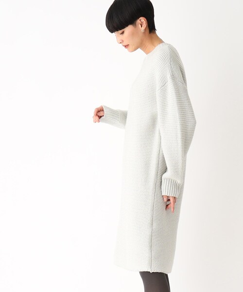 OPAQUE.CLIP（オペークドットクリップ）の「◆MIXローゲージニットワンピース（ワンピース・レディース・ベージュ系3/ライトグリーン系・00）」の4枚目の写真