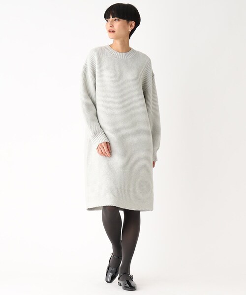 OPAQUE.CLIP（オペークドットクリップ）の「◆MIXローゲージニットワンピース（ワンピース・レディース・ベージュ系3/ライトグリーン系・00）」の6枚目の写真