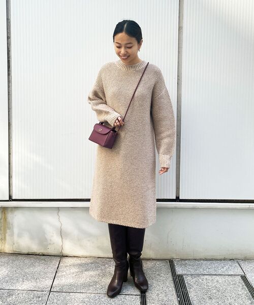 OPAQUE.CLIP（オペークドットクリップ）の「◆MIXローゲージニットワンピース（ワンピース・レディース・ベージュ系3/ライトグリーン系・00）」の14枚目の写真