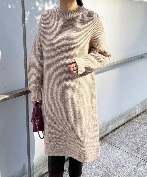 OPAQUE.CLIP（オペークドットクリップ）の「◆MIXローゲージニットワンピース（ワンピース・レディース・ベージュ系3/ライトグリーン系・00）」の15枚目の写真