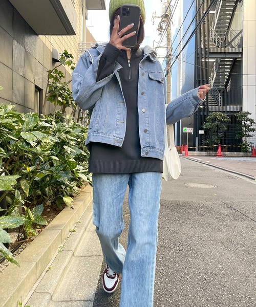 EPICKS（エピックス）の「フード付きデニムジャケット（デニムジャケット・レディース・ブルー/ブラック・M/L）」の12枚目の写真