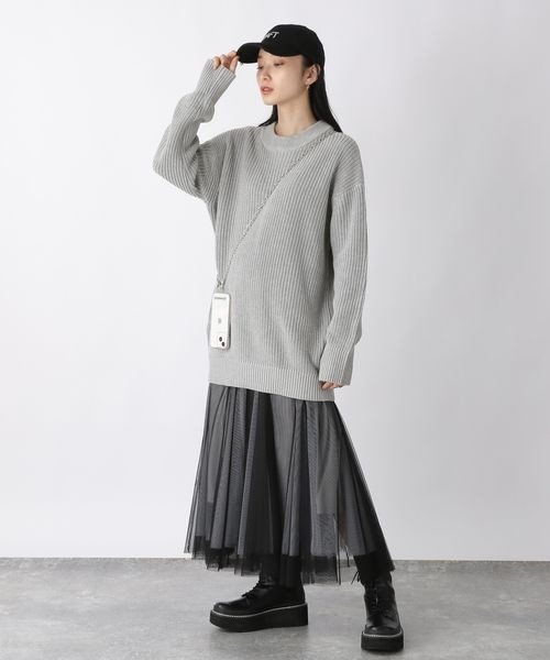 JEANASIS（ジーナシス）の「5Gコットンアゼクルーネックプルオーバー（ニット/セーター・レディース・グレー/オフホワイト/ブルー/ピンク・FREE）」の19枚目の写真