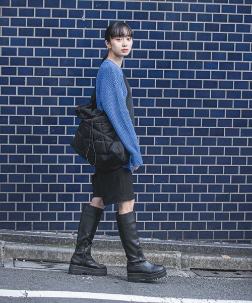 JEANASIS（ジーナシス）の「5Gコットンアゼクルーネックプルオーバー（ニット/セーター・レディース・グレー/オフホワイト/ブルー/ピンク・FREE）」の12枚目の写真