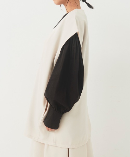 Libra Cue（リブラ キュー）の「ワンボタンベスト（ベスト・レディース・アイボリー/ブラック・FREE）」の15枚目の写真