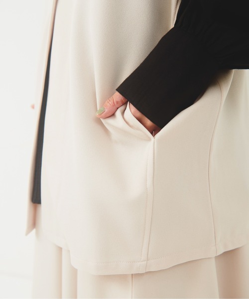 Libra Cue（リブラ キュー）の「ワンボタンベスト（ベスト・レディース・アイボリー/ブラック・FREE）」の18枚目の写真