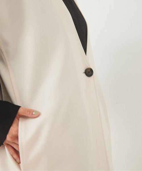 Libra Cue（リブラ キュー）の「ワンボタンベスト（ベスト・レディース・アイボリー/ブラック・FREE）」の19枚目の写真