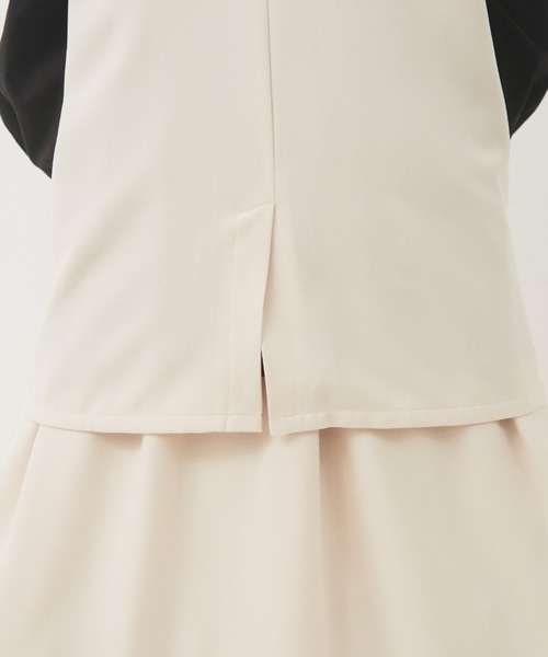 Libra Cue（リブラ キュー）の「ワンボタンベスト（ベスト・レディース・アイボリー/ブラック・FREE）」の20枚目の写真