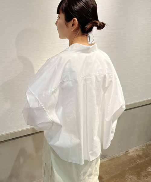 JOINT WORKS（ジョイントワークス）の「ビッグカフス カットオフシャツ（シャツ/ブラウス・レディース・ブルー系その他/ホワイト/サックスブルー・FREE）」の7枚目の写真