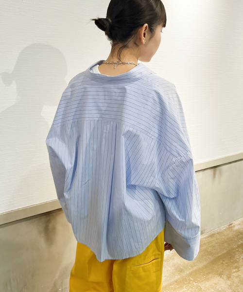 JOINT WORKS（ジョイントワークス）の「ビッグカフス カットオフシャツ（シャツ/ブラウス・レディース・ブルー系その他/ホワイト/サックスブルー・FREE）」の15枚目の写真