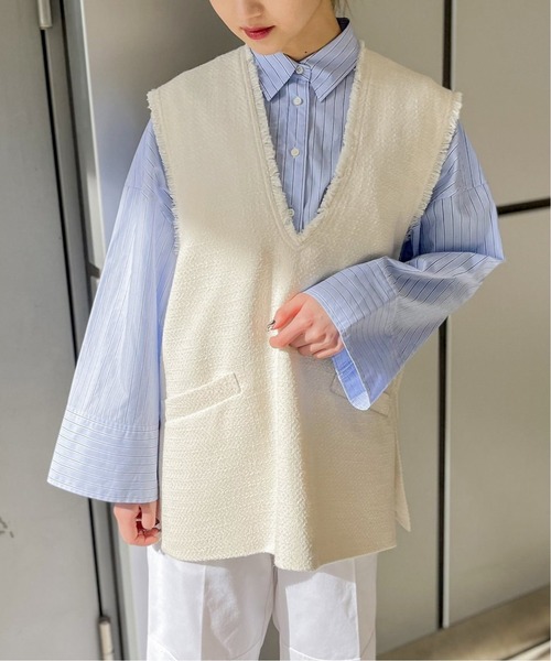 JOINT WORKS（ジョイントワークス）の「ビッグカフス カットオフシャツ（シャツ/ブラウス・レディース・ブルー系その他/ホワイト/サックスブルー・FREE）」の18枚目の写真