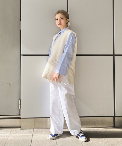 JOINT WORKS（ジョイントワークス）の「ビッグカフス カットオフシャツ（シャツ/ブラウス・レディース・ブルー系その他/ホワイト/サックスブルー・FREE）」の20枚目の写真