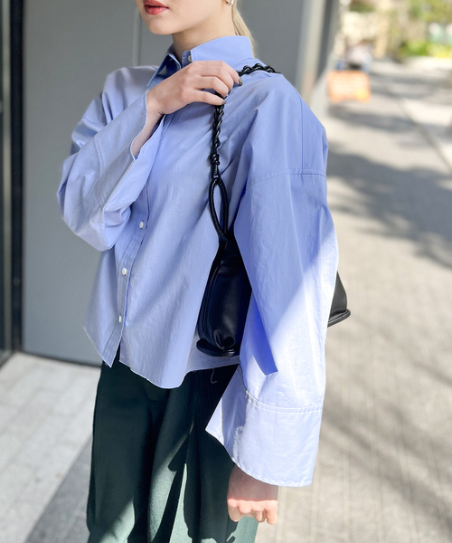 JOINT WORKS（ジョイントワークス）の「ビッグカフス カットオフシャツ（シャツ/ブラウス・レディース・ブルー系その他/ホワイト/サックスブルー・FREE）」の21枚目の写真