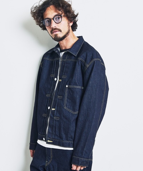 Magine(マージン)の「12oz CRUNCH DENIM BIG G-JKT:クランチ デニム ビッグ Gジャケット(デニムジャケット・メンズ・インディゴブルー・44/46/48)」の3枚目の写真