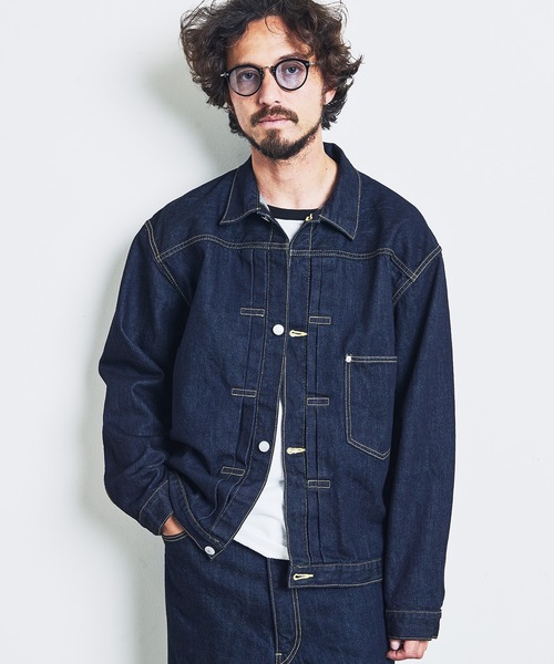 Magine(マージン)の「12oz CRUNCH DENIM BIG G-JKT:クランチ デニム ビッグ Gジャケット(デニムジャケット・メンズ・インディゴブルー・44/46/48)」の5枚目の写真