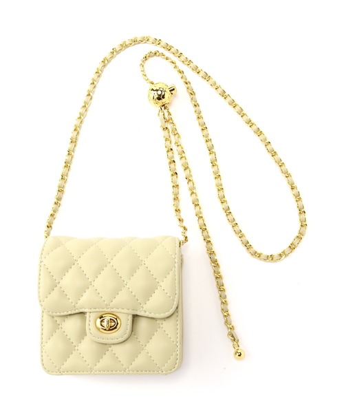 FREE'S MART（フリーズマート）の「◆2Wayキルティングミニバッグ（ショルダーバッグ・レディース・ブラック/ホワイト/イエロー/ブルー・ﾌﾘ-）」の4枚目の写真