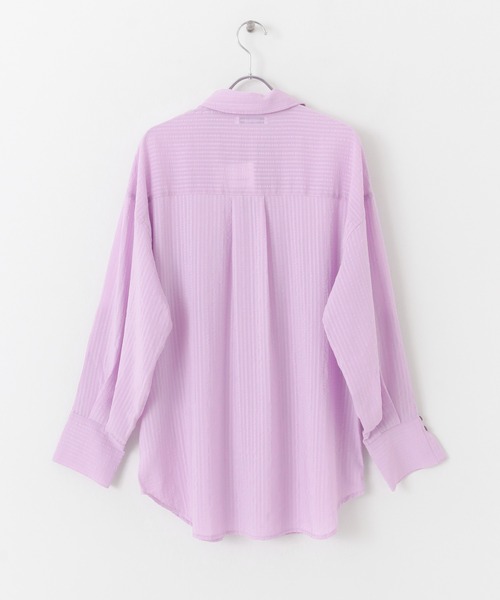 URBAN RESEARCH Sonny Label(アーバンリサーチサニーレーベル)の「シアーストライプオーバーシャツ(シャツ/ブラウス・レディース・オフホワイト/ミント/パープル・FREE)」の7枚目の写真