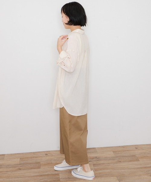 URBAN RESEARCH Sonny Label(アーバンリサーチサニーレーベル)の「シアーストライプオーバーシャツ(シャツ/ブラウス・レディース・オフホワイト/ミント/パープル・FREE)」の14枚目の写真