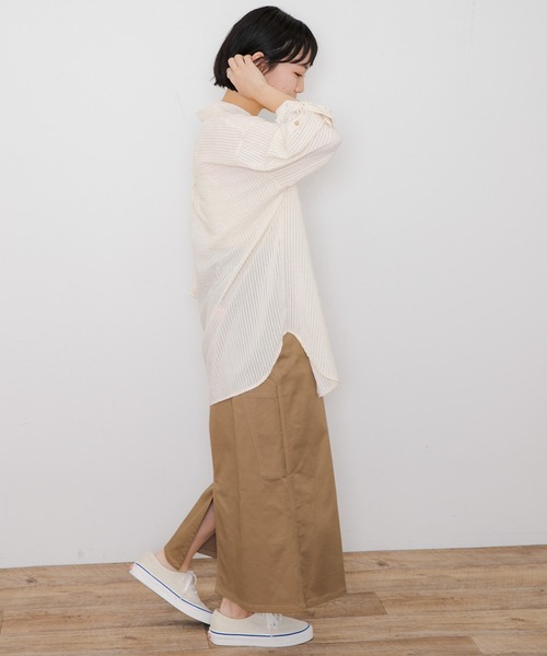 URBAN RESEARCH Sonny Label(アーバンリサーチサニーレーベル)の「シアーストライプオーバーシャツ(シャツ/ブラウス・レディース・オフホワイト/ミント/パープル・FREE)」の15枚目の写真