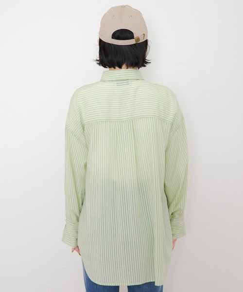 URBAN RESEARCH Sonny Label(アーバンリサーチサニーレーベル)の「シアーストライプオーバーシャツ(シャツ/ブラウス・レディース・オフホワイト/ミント/パープル・FREE)」の18枚目の写真