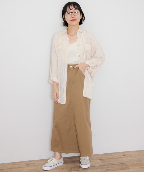 URBAN RESEARCH Sonny Label(アーバンリサーチサニーレーベル)の「シアーストライプオーバーシャツ(シャツ/ブラウス・レディース・オフホワイト/ミント/パープル・FREE)」の12枚目の写真