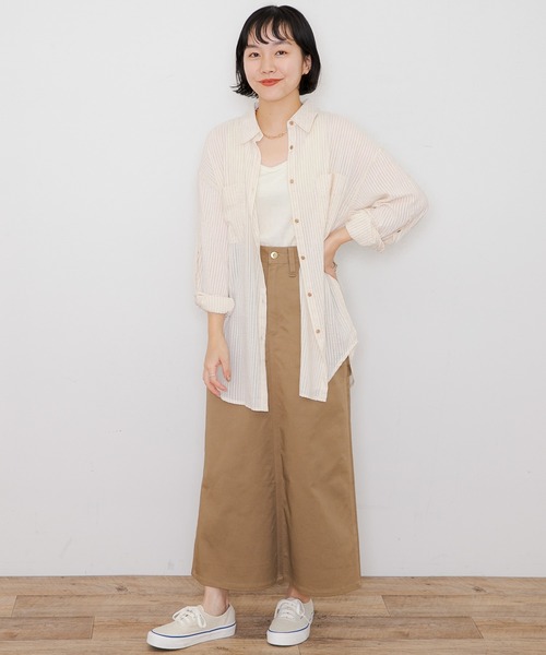 URBAN RESEARCH Sonny Label(アーバンリサーチサニーレーベル)の「シアーストライプオーバーシャツ(シャツ/ブラウス・レディース・オフホワイト/ミント/パープル・FREE)」の13枚目の写真