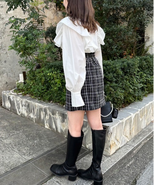 OLIVE des OLIVE（オリーブデオリーブ）の「Bigリボンボウタイブラウス（シャツ/ブラウス・レディース・オフホワイト/サックスブルー/ホワイト・FREE）」の5枚目の写真