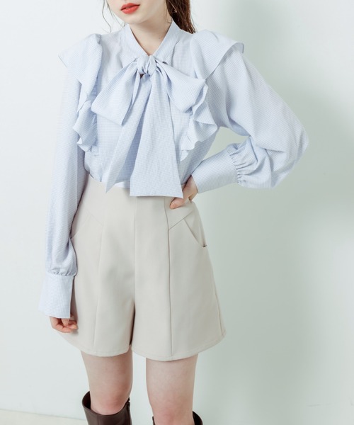 OLIVE des OLIVE（オリーブデオリーブ）の「Bigリボンボウタイブラウス（シャツ/ブラウス・レディース・オフホワイト/サックスブルー/ホワイト・FREE）」の19枚目の写真