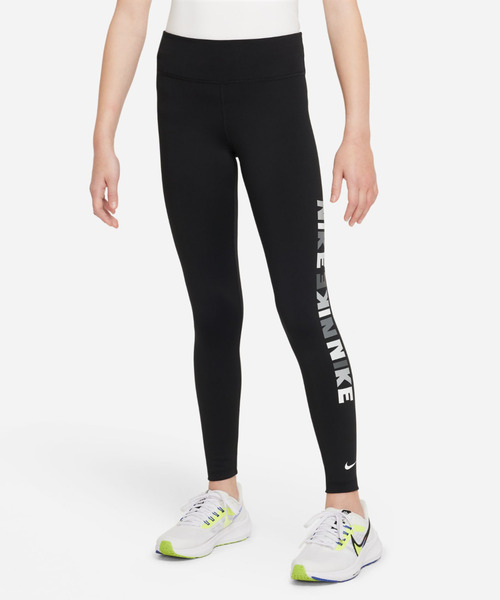 NIKE(ナイキ)の「NIKE/ナイキ Dri-FIT ワン ジュニア キッズ レギンス DZ0766-010(レギンス/スパッツ・キッズ・ブラック×ホワイト・130cm/140cm/150cm/160cm)」の5枚目の写真