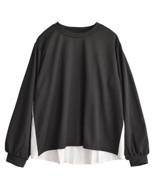e-zakkamania stores(イーザッカマニアストアーズ)の「ポンチ バックプリーツ プルオーバー(Tシャツ/カットソー・レディース・グレイッシュベージュ/ブラック・M)」の6枚目の写真