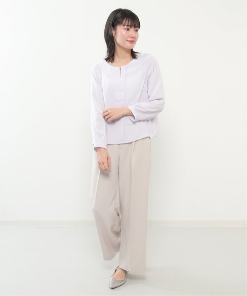 IKKA LOUNGE(イッカラウンジ)の「【洗濯機で洗える】ゴールドパーツブラウス(シャツ/ブラウス・レディース・ライラック/オフホワイト・L/M)」の3枚目の写真