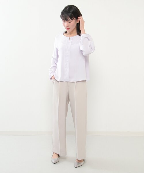 IKKA LOUNGE(イッカラウンジ)の「【洗濯機で洗える】ゴールドパーツブラウス(シャツ/ブラウス・レディース・ライラック/オフホワイト・L/M)」の4枚目の写真