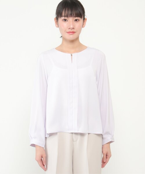 IKKA LOUNGE(イッカラウンジ)の「【洗濯機で洗える】ゴールドパーツブラウス(シャツ/ブラウス・レディース・ライラック/オフホワイト・L/M)」の10枚目の写真