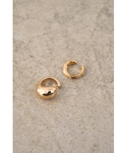 AZUL by moussy（アズールバイマウジー）の「CHUNKY METAL EARCUFF SET/チャンキーメタルイヤーカフセット（ピアス（両耳用）・レディース・ゴールド系その他/シルバー・FREE）」の4枚目の写真