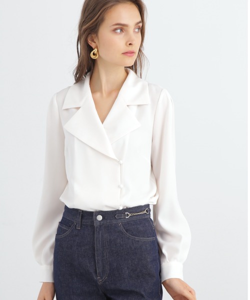 PINKY&DIANNE」 半袖ブラウス 38 ホワイト レディース ピンキーアンド