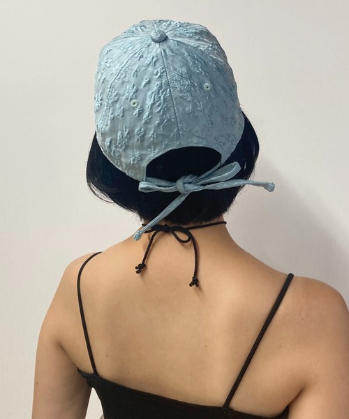 Casselini（キャセリーニ）の「Casselini(キャセリーニ)リボンキャップ（キャップ・レディース・ブラック/ベージュ/ネイビー/サックスブルー/チェック・FREE）」の17枚目の写真