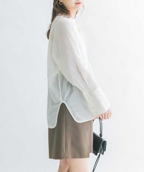 KBF（ケイビーエフ）の「デザインシアーシャツ（シャツ/ブラウス・レディース・ホワイト系その他/ベージュ系その他/オレンジ系その他・ONE）」の4枚目の写真