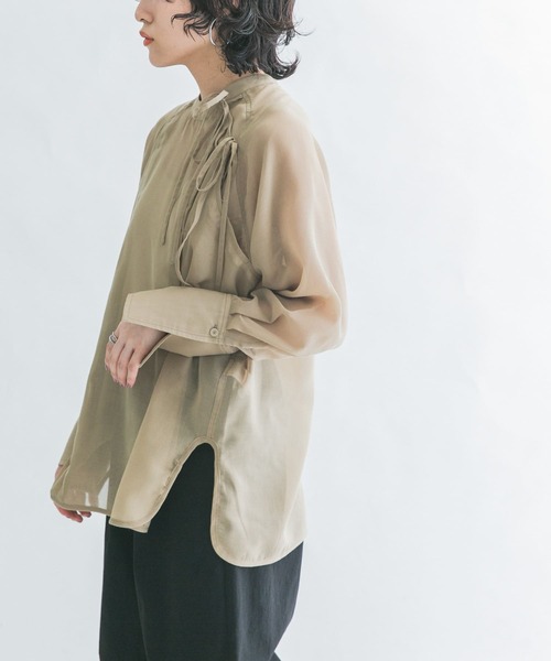 KBF（ケイビーエフ）の「デザインシアーシャツ（シャツ/ブラウス・レディース・ホワイト系その他/ベージュ系その他/オレンジ系その他・ONE）」の5枚目の写真