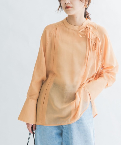 KBF（ケイビーエフ）の「デザインシアーシャツ（シャツ/ブラウス・レディース・ホワイト系その他/ベージュ系その他/オレンジ系その他・ONE）」の6枚目の写真