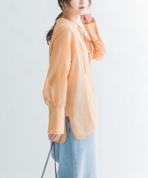 KBF（ケイビーエフ）の「デザインシアーシャツ（シャツ/ブラウス・レディース・ホワイト系その他/ベージュ系その他/オレンジ系その他・ONE）」の12枚目の写真