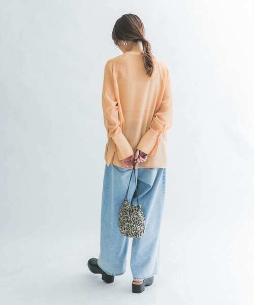 KBF（ケイビーエフ）の「デザインシアーシャツ（シャツ/ブラウス・レディース・ホワイト系その他/ベージュ系その他/オレンジ系その他・ONE）」の7枚目の写真