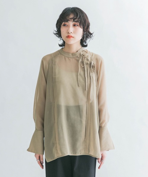 KBF（ケイビーエフ）の「デザインシアーシャツ（シャツ/ブラウス・レディース・ホワイト系その他/ベージュ系その他/オレンジ系その他・ONE）」の19枚目の写真
