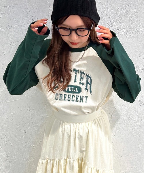 apres jour mignon(アプレジュールミニョン)の「ラグランTシャツ【ZOZOTOWN限定アイテム】(Tシャツ/カットソー・レディース・レッド/グリーン/ネイビー・フリー/X-LARGE)」の2枚目の写真