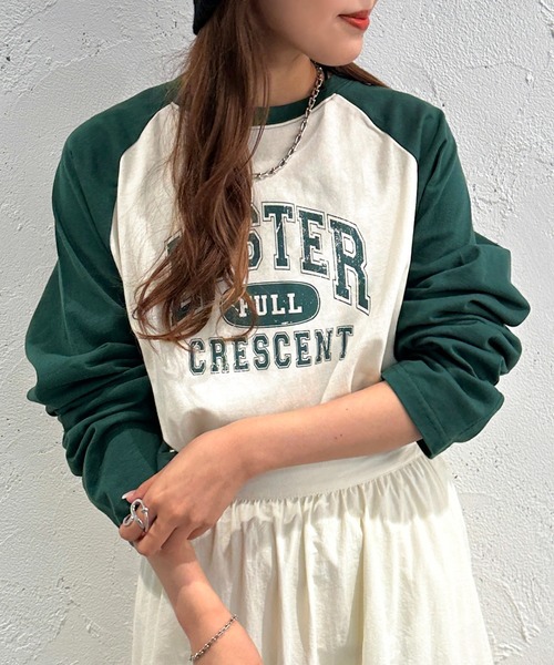 apres jour mignon(アプレジュールミニョン)の「ラグランTシャツ【ZOZOTOWN限定アイテム】(Tシャツ/カットソー・レディース・レッド/グリーン/ネイビー・フリー/X-LARGE)」の4枚目の写真