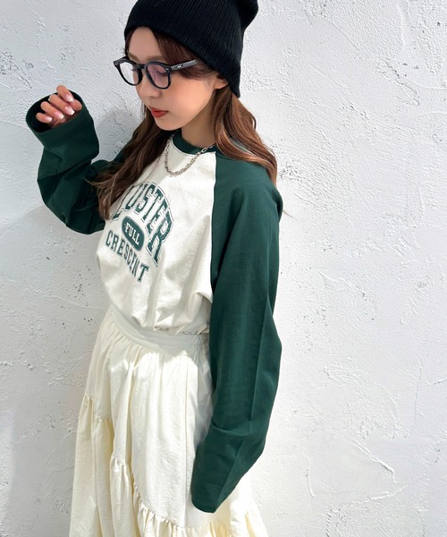 apres jour mignon(アプレジュールミニョン)の「ラグランTシャツ【ZOZOTOWN限定アイテム】(Tシャツ/カットソー・レディース・レッド/グリーン/ネイビー・フリー/X-LARGE)」の5枚目の写真