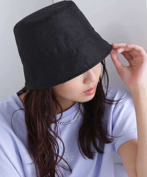NATURAL BEAUTY BASIC（ナチュラルビューティーベーシック）の「◇ジュートライクバケットハット（ハット・レディース・ブラック/オフホワイト・FREE）」の3枚目の写真