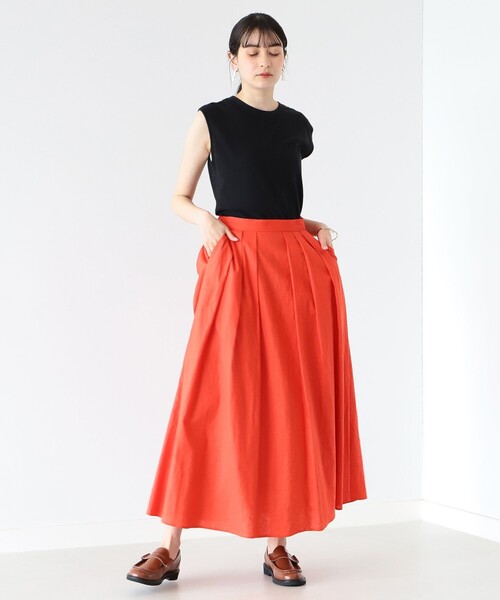 Ray BEAMS（レイビームス）の「Ray BEAMS / 綿麻 タック フレア スカート（スカート・レディース・ブラック/レッド/ブルー・1/0）」の15枚目の写真